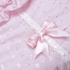 Broderie Anglaise Pink Footmuff/ Cosytoes With Bows & Lace